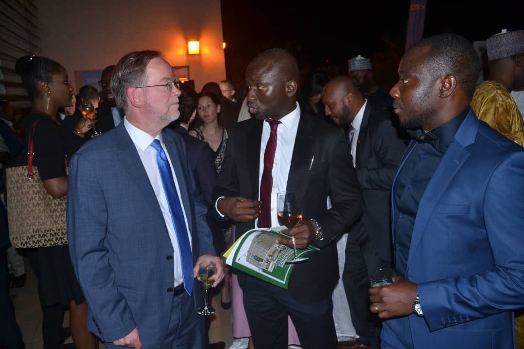 The Chargé d’Affaires, United States Embassy,South Africa,Mr. David Young and Acclaim Nigeria Magazine,Ademola Ogunlade at The South Africa High Commission,Abuja, 2019,National day