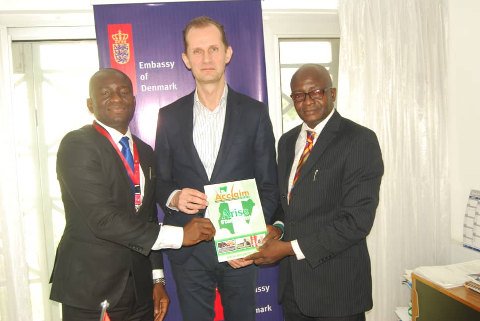 Acclaim Nigeria Intnal Magazine Leadership with Ambassador Kamp. Denmark Ambassador to Nigeria @ the Danish Embassy in Abuja.